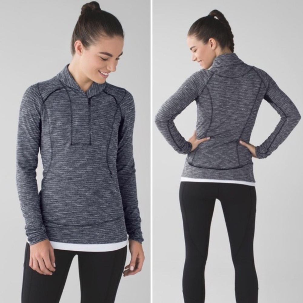 Lululemon Pullover Sweater Size 2 Think Fast Pullover Sweater Jacket Top Gray - Picture 4 of 12